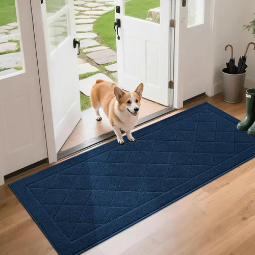 Vista 13 de BEQHAUSE Tapete Atrapa Suciedad para Puerta de 20" x 32", Tapete Antideslizante para Entrada Lavable, Tapete para Puerta para Perros Resistente a