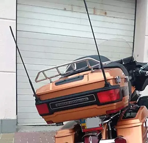 Paquete de 2 mástiles de antena de metal corto para Harley Davidson | Antenas de alta calidad de 16 pulgadas | Antena de radio FM AM XM CB negra a