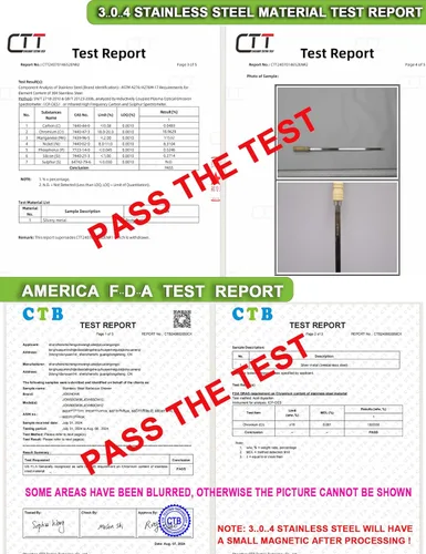 Vista 4 de Brochetas de acero inoxidable 304 de 21.5 pulgadas de largo para asar con mango de madera, pinchos planos anchos de metal para brochetas, brocheta