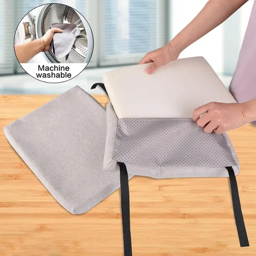 Vista 5 de Scalebeard Reposapiés ajustable para debajo del escritorio en el trabajo con almohadilla suave, reposapiés de 4 ajustes de altura y ángulo con funda