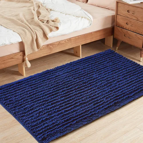 Vista 128 de FLOLEOPA Alfombras de baño de microfibra suave y esponjosa, tapetes de baño absorbentes, antideslizantes, lavables a máquina y de secado rápido