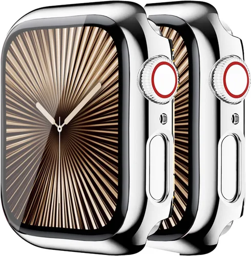Vista 20 de Paquete de 2 fundas rígidas para Apple Watch Series 6/5/4/SE 3 de plata y plata