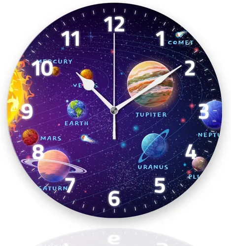 Vista 7 de Relojes de pared a pilas de 12 pulgadas, béisbol, decoración silenciosa del hogar para baño, sala de estar, dormitorio