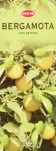Bergamota - Caja de seis 20 tubos de palo, 120 varillas en total, incienso HEM