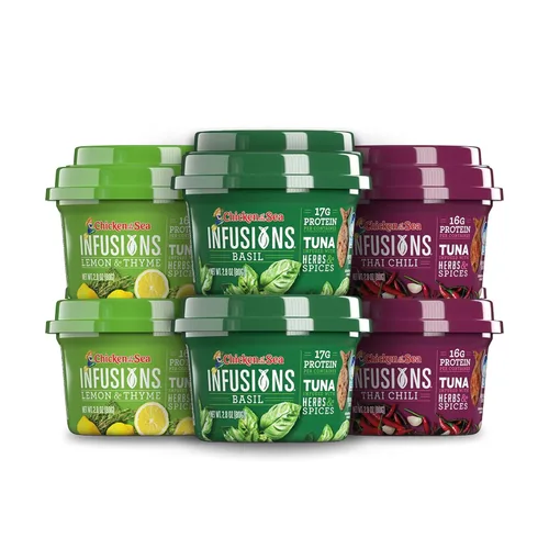Vista 12 de CHICKEN OF THE SEA Infusiones de Atún, albahaca, tazas de 2.8 Onzas, paquete de 6