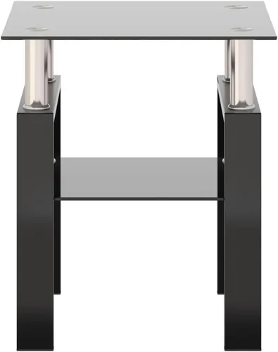 Vista 60 de IANIYA Juego de mesa de 3 piezas para sala de estar, moderno juego de mesa auxiliar de vidrio templado, mesa auxiliar de vidrio con marco de metal
