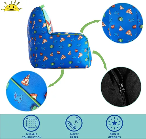Vista 4 de Idea Nuova Ryans World - Puf de nailon para niño con ribete y asa superior