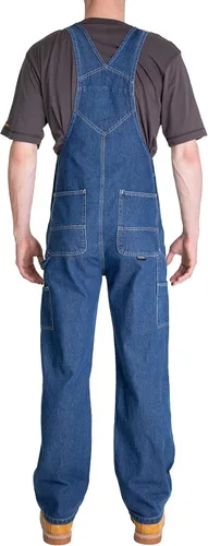 Vista 2 de Berna Overol para hombres de denim desgastado con pechera sin forro