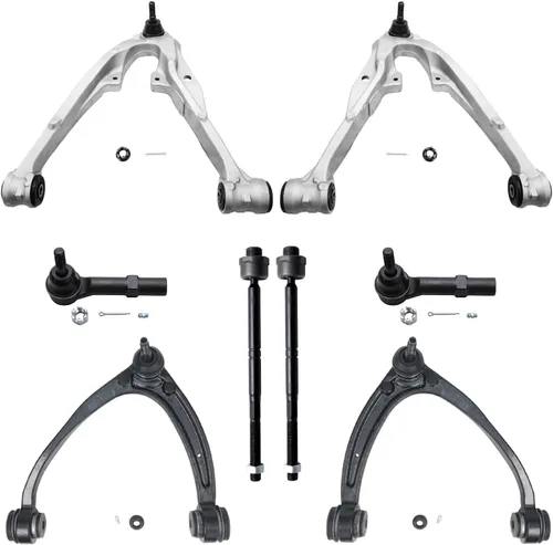 Vista 368 de Detroit Axle - Kit de ocho piezas - brazos de control de suspensión inferior delantero y trasero con juntas de bolas, extremos de barras