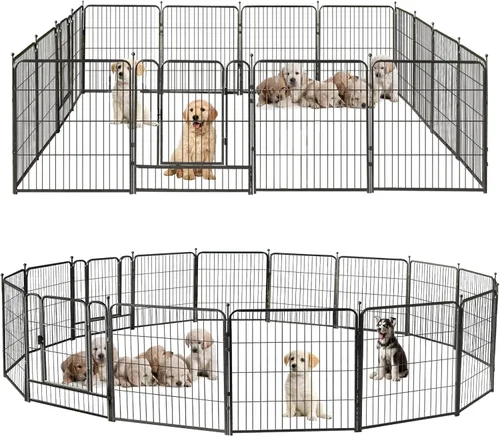 Vista 14 de Corralito para perros, 24/32/40 pulgadas de altura en resistente, valla plegable para interiores y exteriores, corralito portátil para mascotas