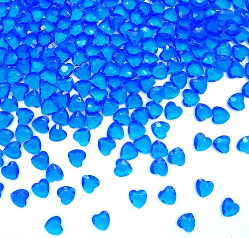 Vista 9 de Corazones acrílicos, 1000 corazones pequeños de plástico, pequeños corazones de plástico para decoración del día de San Valentín, rellenos de jarrón