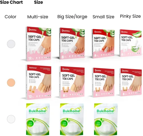Vista 2 de Bukihome Protectores de dedos de silicona - Juego de 12 fundas de gel para dedos, protectores de dedos - Cubre dedos con aceites esenciales de aloe