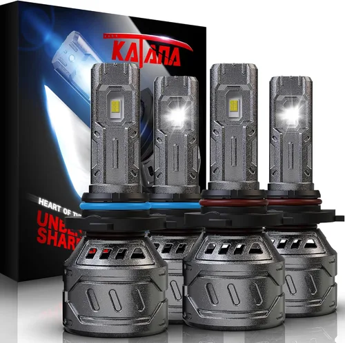 Vista 13 de KATANA Bombillas 9005, bombilla HB3, 400% de brillo, 6500 K, color blanco, enchufar y usar, bombillas antiniebla de tamaño mini de 2