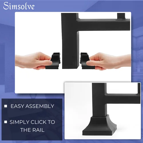 Vista 2 de Cubierta para base de poste de cubierta – Base de zapatos duradera a presión que transforma instantáneamente las patas de la mano y la escalera