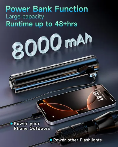 Vista 5 de 2026 Upgrade 10000 Lumen Bike Light,Super Bright LED Headlight,10+Modes,8000 mAh in/Out Put Rechargeable Bicycle Light,Runtime 72+hr, Aluminum