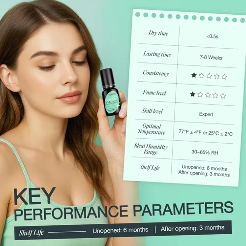 Vista 3 de LASHVIEW - Pegamento para extensiones de pestañas, 0.3 seg de secado rápido, permanencia de 6-8 semanas, adhesivo negro profesional, pegamento