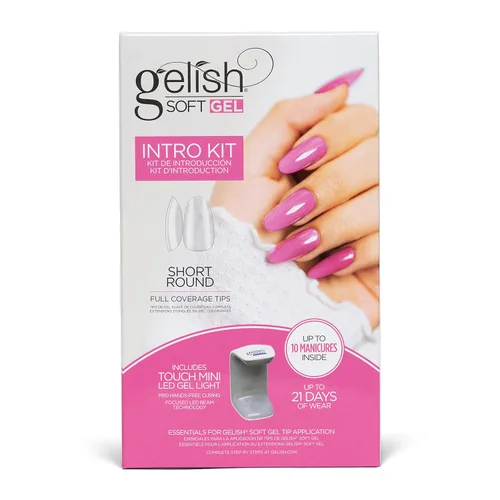 Vista 7 de Gelish Kit de inicio de introducción Soft Gel - Puntas de presión de cobertura completa, lámpara de uñas LED, larga duración, aplicación rápida, sin