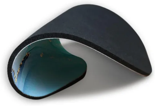 Vista 4 de Alfombrilla de mouse redonda, de mármol azul, alfombrillas de mouse lavables con tela de licra, base de goma antideslizante, alfombrilla de mouse