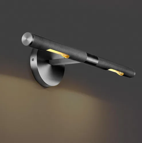 Vista 15 de Knurled Picture Light, 19in Brass Picture Light for Wall, Plug-in or Hardwired, Dimmable Gold Art Lights, Wall Sconce for Pictures Frame, Painting