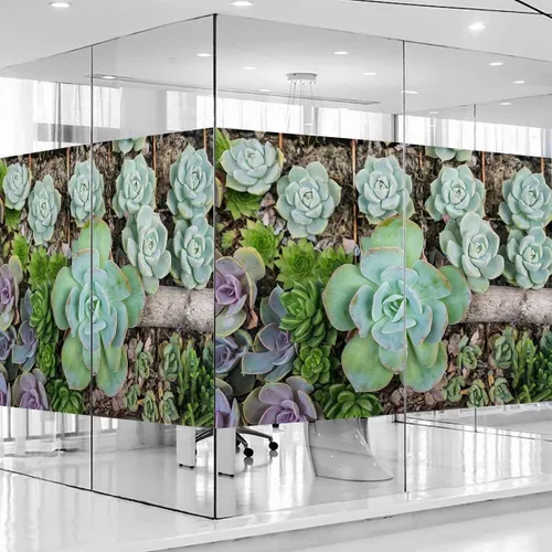 Vista 16 de Película de vidrieras verde y blanco para puertas de vidrio, película de privacidad esmerilada para ventana, calcomanías de vidrio estático
