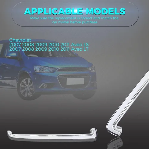 Vista 7 de Panel de capó delantero cromado compatible con Chevrolet Aveo Fit 96649250 GM1235108 2007-2011