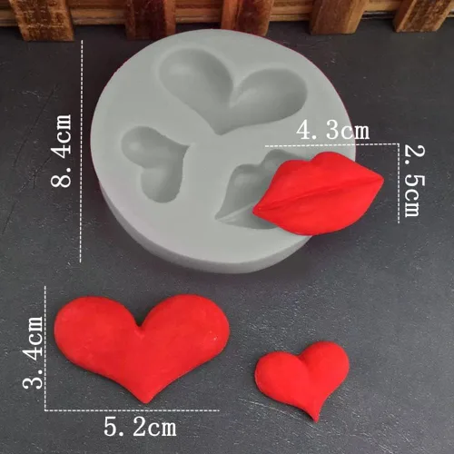 Vista 5 de Moldes de silicona para labios DIY corazón resina epoxi molde de boca de silicona artesanal molde personalizado