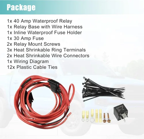 Vista 7 de X AUTOHAUX Kit de relé de bomba de combustible eléctrica universal para sistema de 12 V CC 4 pines 12 V 40 amperios relé 30 amperios disyuntor 80