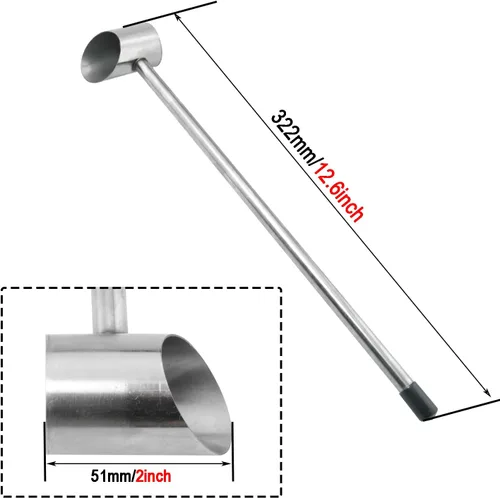 Vista 2 de Modelos de gran calibre de plata de acero inoxidable cuchara de azúcar para algodón de azúcar de mango largo cuchara de azúcar de algodón de azúcar