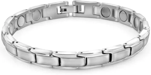 Vista 9 de 38 Elegante pulsera magnética de acero inoxidable para mujer, pulsera de terapia magnética, alivio del dolor para la artritis con herramienta
