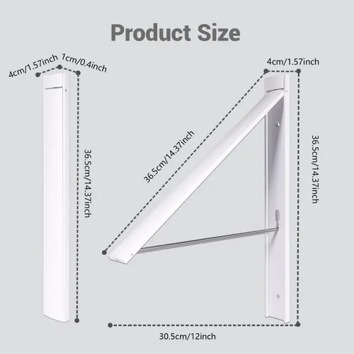 Vista 7 de Tendedero plegable para interiores, organización de lavandería, tendedero retráctil (blanco perla)