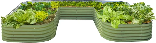 Vista 2 de Vego garden Cama de jardín elevada en forma de U de 17 pulgadas de alto para verduras, flores, maceta de suelo, tamaño jumbo