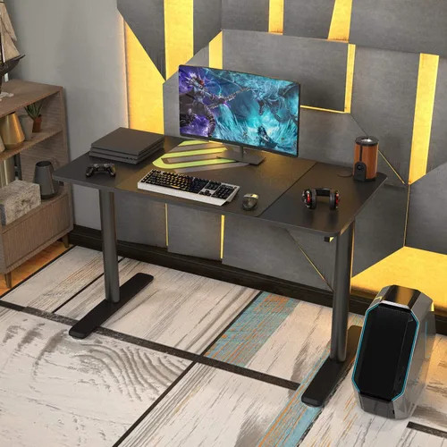 Vista 4 de It's_Organized Escritorio para computadora portátil de 47 pulgadas, estación de trabajo, resistente, patas en forma de I, moderno escritorio