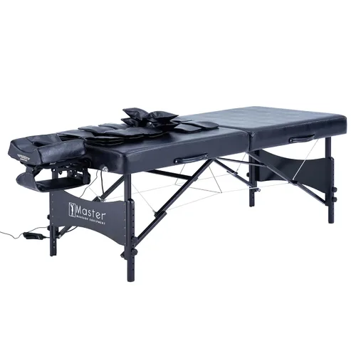 Vista 5 de Master Massage Monaco Airwave - Mesa de masaje portátil de 30 pulgadas con bolsas de aire, tracción lumbar 3D para uso profesional y doméstico, mesa