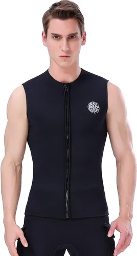 Chaleco de neopreno para hombre, 0.118 in, sin mangas, para surf, canoa, buceo, buceo