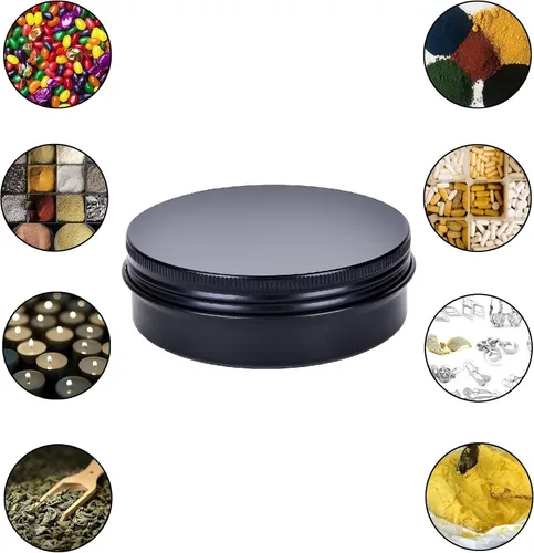 Vista 9 de Latas de 4 onzas con tapas, paquete de 12 latas redondas de 4 onzas, latas de aluminio con tapas, recipientes recargables de 4 onzas para bálsamos