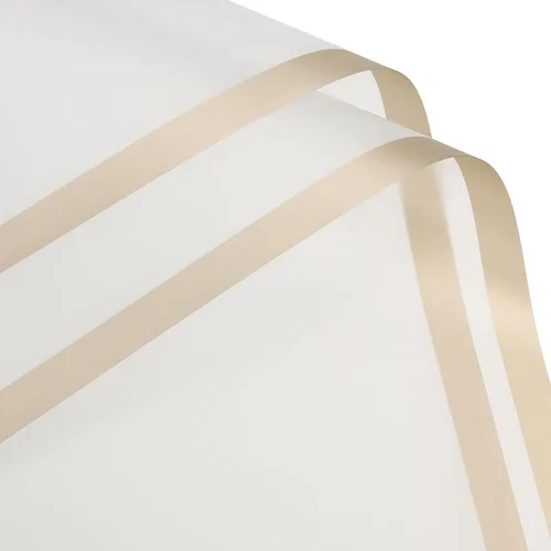 Vista 10 de MECCANIXITY 20 piezas de papel de regalo de flores con borde dorado, champán dorado, 22.8 x 22.8 pulgadas, impermeable, para suministros de ramo