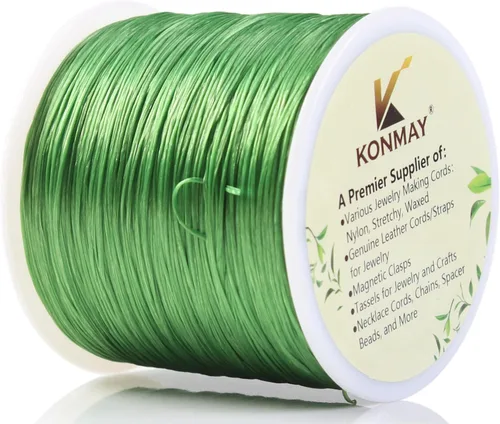 Vista 23 de KONMAY 1 rollo de cuerdas elásticas redondas de 0.0197 in con estuche organizador, 130 yardas de hilo elástico transparente de cuentas para hacer