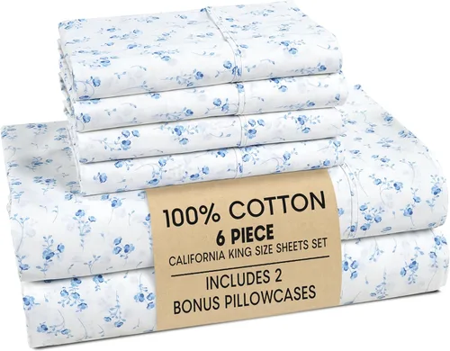 Vista 70 de Casa Platino Juego de sábanas Twin – Sábanas Twin 100% algodón con 2 fundas de almohada, sensación ligera y ajuste seguro, tejido percal crujiente