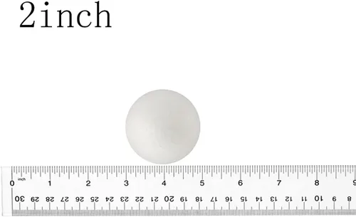 Vista 3 de FFchuanhe Bolas de espuma para manualidades de 2 pulgadas, paquete de 112 unidades, bolas redondas lisas de poliestireno blanco, para artes