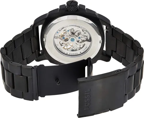 Vista 3 de Fossil Reloj con moderna máquina automática de acero inoxidable Negro
