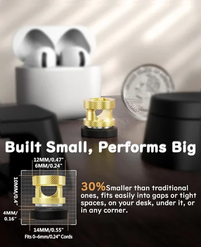 Vista 3 de Maveek Magnetic Cable Holder, High-Grade Metal Cord Management Clips Magnet Cable Anchor For Desk Nightstand Car Office USB Charging Wires