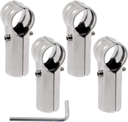 Vista 8 de Abrazadera en T para riel de extremo de valla de 1 pulgada, piezas de valla de enlace de cadena de acero inoxidable, abrazadera de tubo con perno