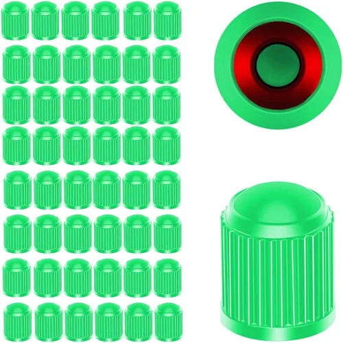 Vista 17 de Ziciner 20 tapas de válvula de neumático, tapones de válvula de neumático de plástico para coche con sello de goma O, cubiertas de válvula de rueda