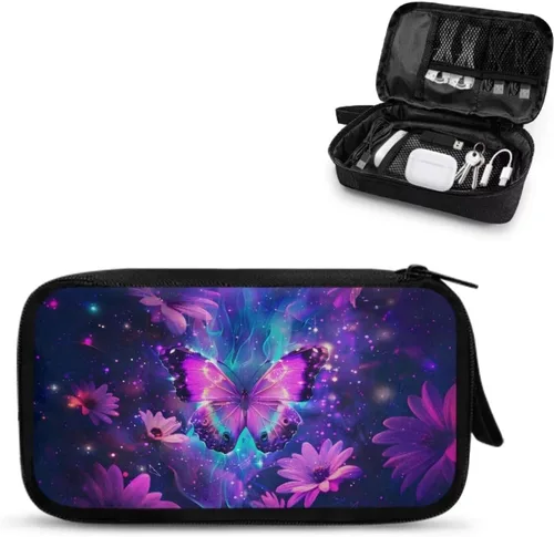 Vista 17 de American Flag Electronic Organizer Travel Cable Organizer Bag Portable Pouch Electronic Accessories Carry Case for Cable Cord Charger Phone Earphone