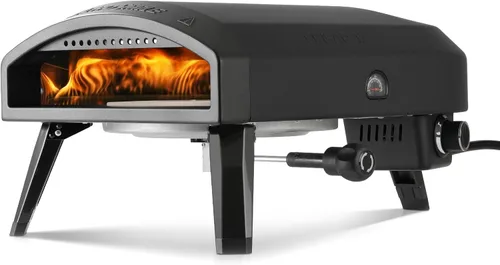 EchoSmile Horno de pizza de gas para exteriores de 12 pulgadas, la olla de pizza de propano alcanza los 950 °F, 60 segundos de cocción rápida,