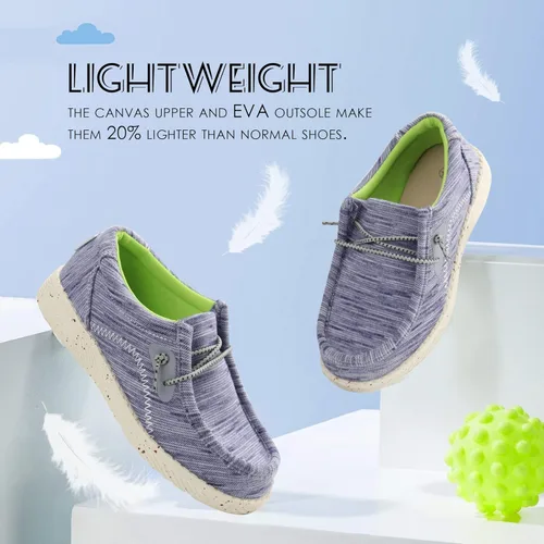 Vista 4 de brooman Mocasines para niños, zapatos de lona para niñas, zapatos escolares