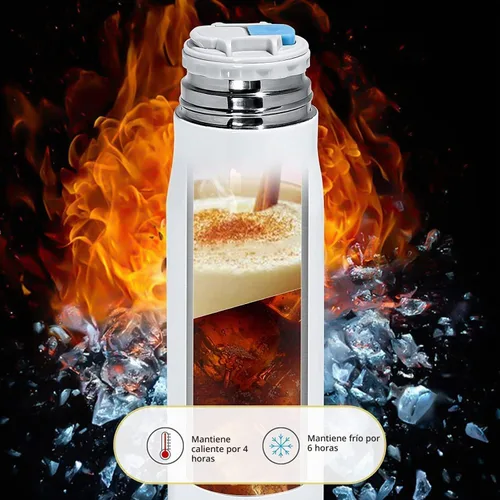 Vista 5 de AGH 4 vasos de sublimación en blanco de acero inoxidable de 17 onzas, botellas de agua aisladas al vacío de doble pared con tapa a prueba de fugas