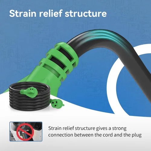 Vista 4 de Cable de extensión de alimentación RV de 30 amperios y 50 pies con luz LED de polaridad inversa, TT-30P a TT-30R, chaqueta de PVC resistente, mango