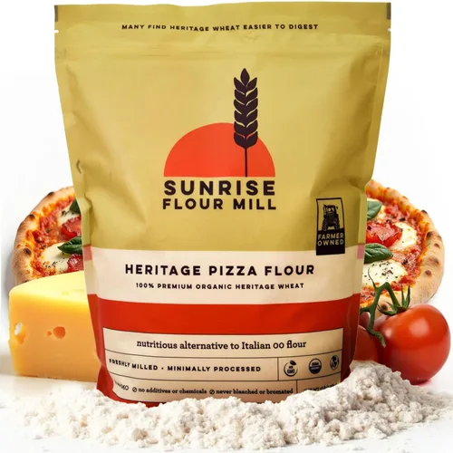 Vista 7 de Sunrise Flour Mill USDA Organic Heritage - Harina de pizza - 2 libras Harina orgánica molida de trigo rojo duro Más fácil de digerir con menos