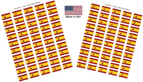 Vista 214 de 100 calcomanías de la bandera de Afganistán, dos hojas de 50, 1.5" x 1" hechas en Estados Unidos, calcomanías autoadhesivas para álbum de recortes